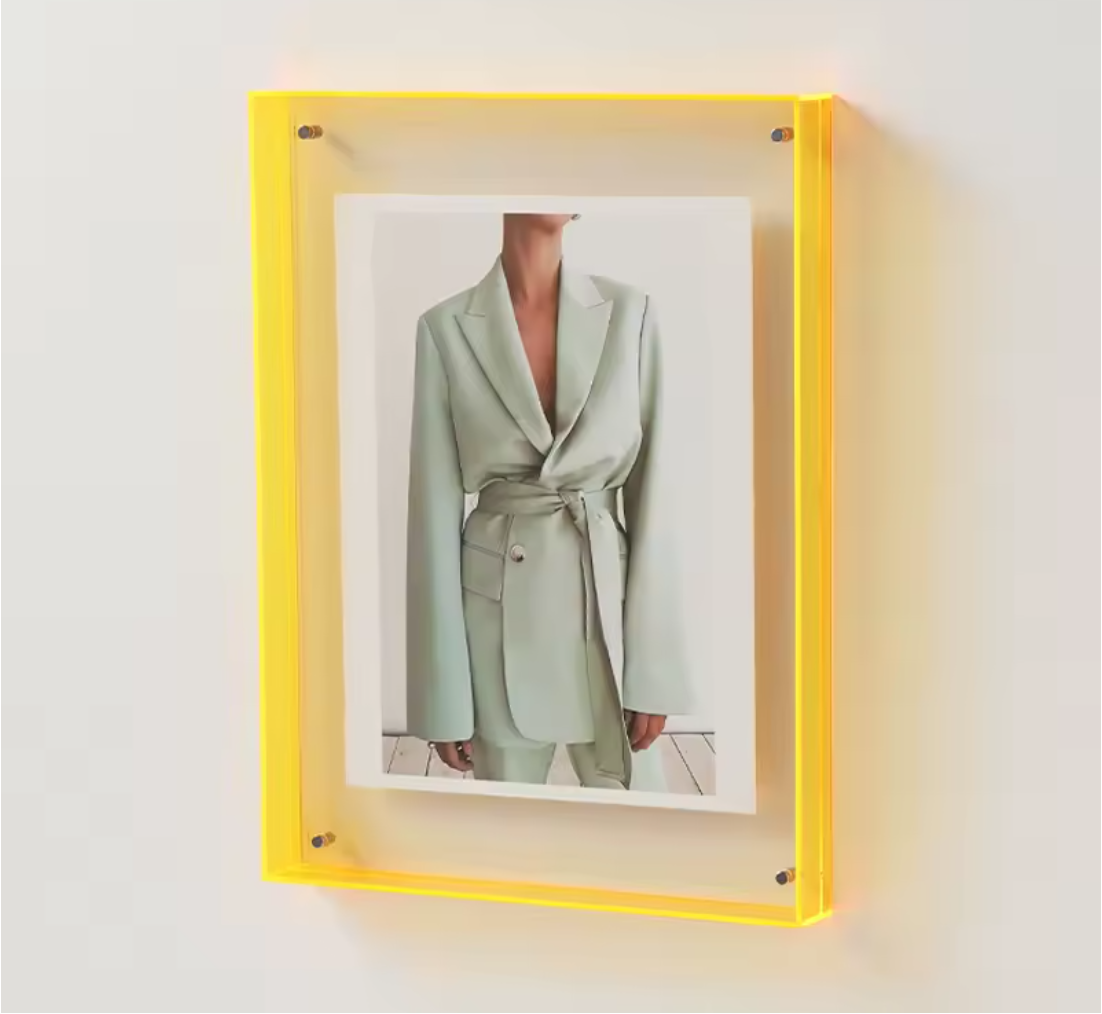 Cadre Photo en Acrylique Jaune