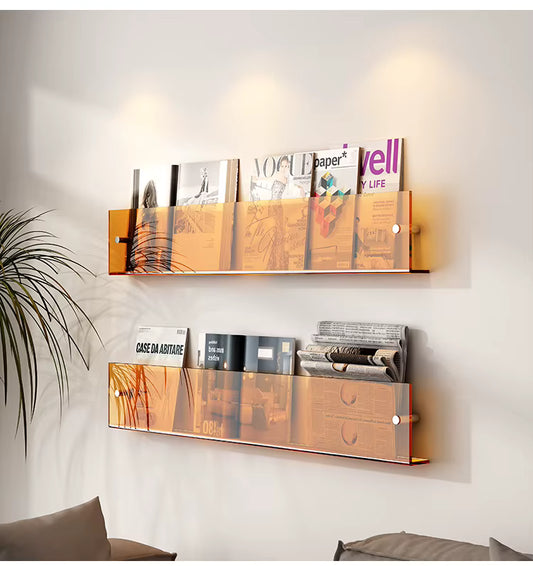 Support Magasines en Acrylique Marron