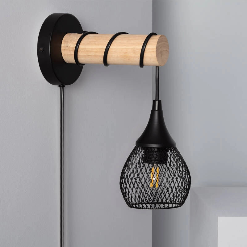 Lampe Murale Bois et Métal